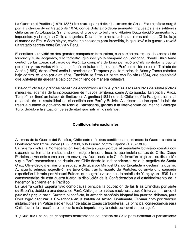 conformación y consolidación territorio de Chile