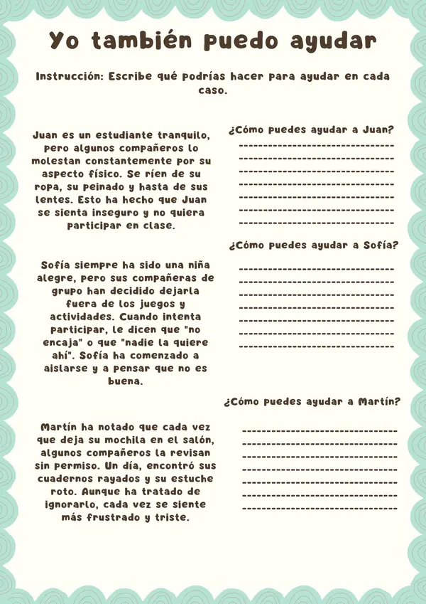 Cuadernillo de actividades alto al bullying