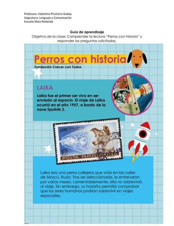 Perros con historia- Guía de Aprendizaje
