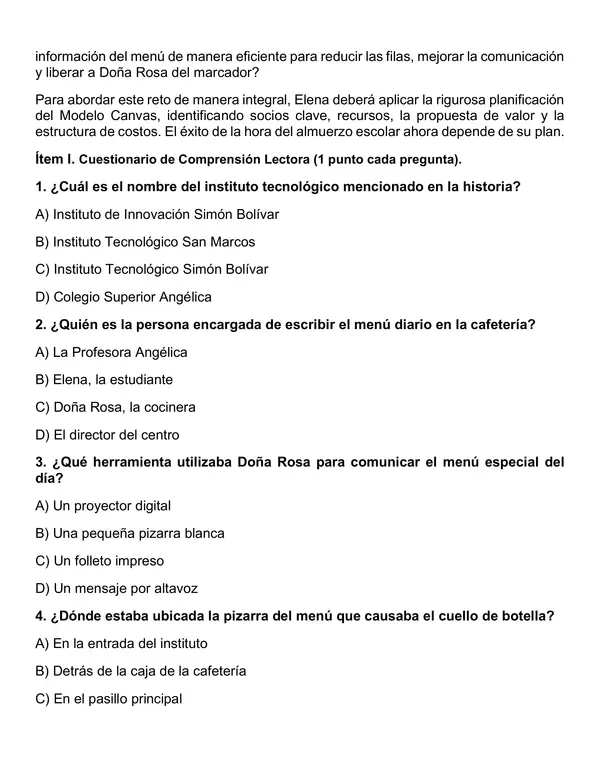 1° medio- Tecnología- Unidad 1- Modelo canvas