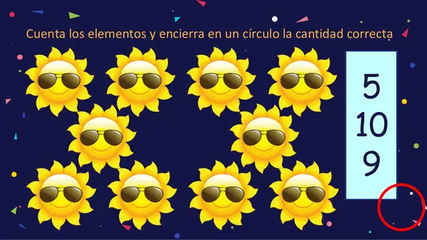 Conteo de elementos del 1 al 10