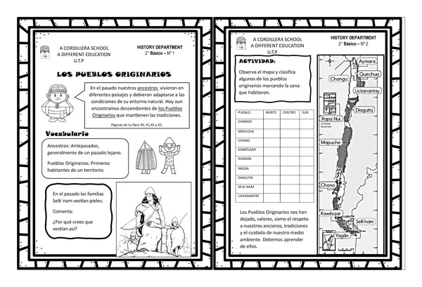 oa2. ubicar los pueblos originarios y aplicar vocabulario.  SEGUNDOS BÁSICOS