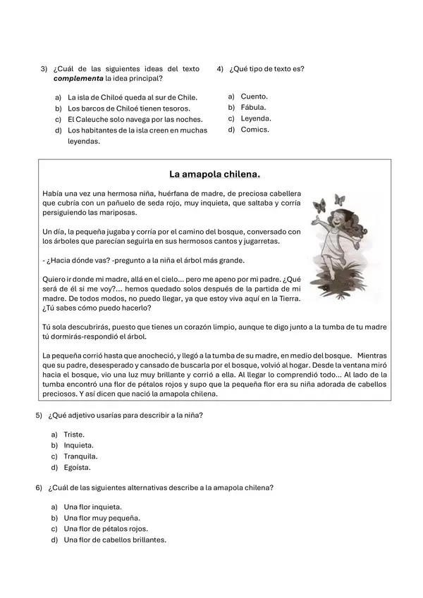 Evaluación diagnostica de lenguaje.