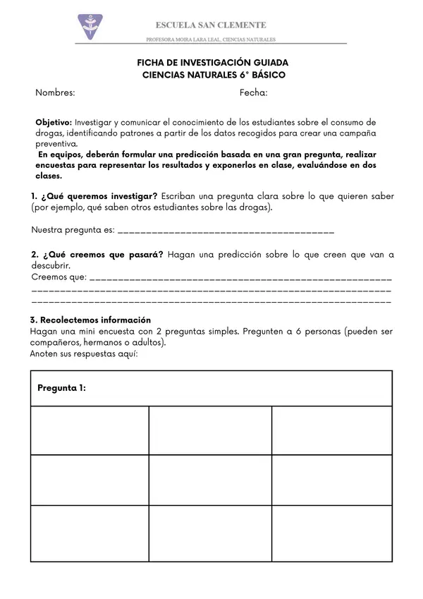 Guía investigación guiada sobre prevención de consumo de drogas