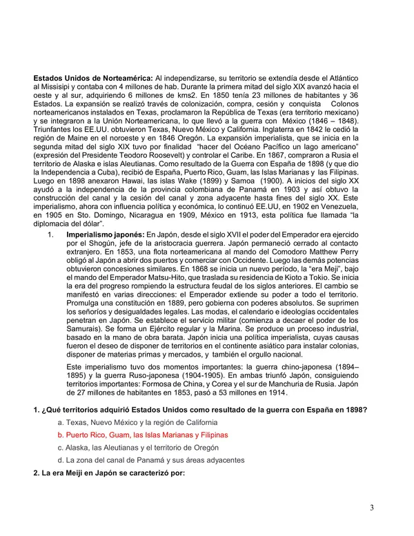 Guía de aprendizaje Imperialismo