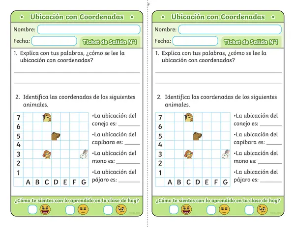 tickets de salida coordenadas