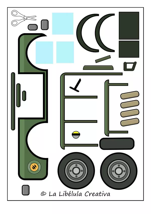 Build a Savanna's Truck Craft Color Cut out Puzzle