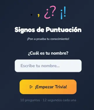 Trivia Interactiva: El Desafío de los Signos de Puntuación