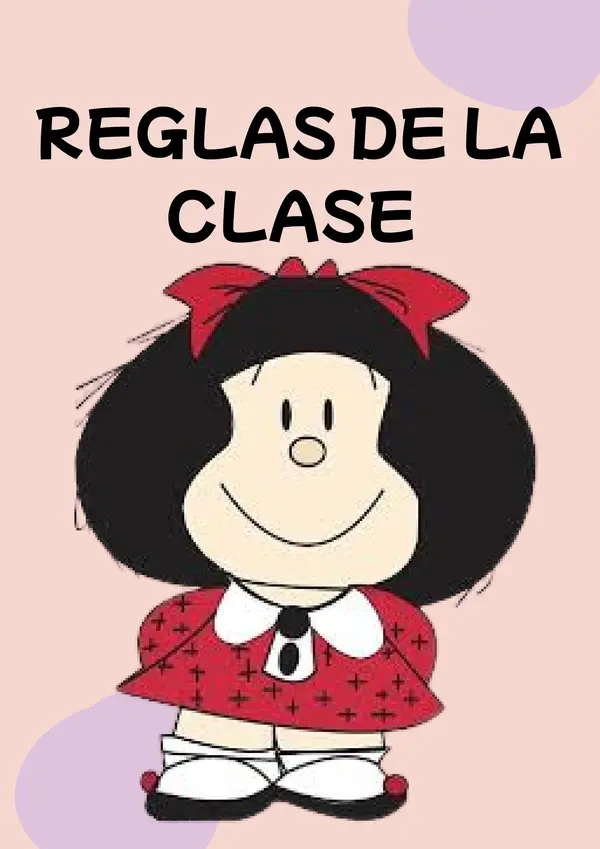 REGLAS DE LA SALA DE CLASES MAFALDA