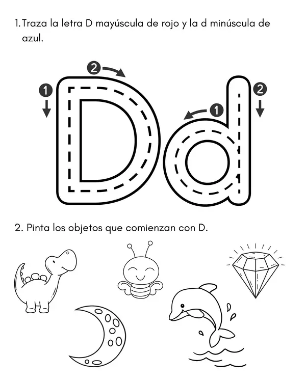 Pack de lectoescritura - aprendiendo la consonante D.