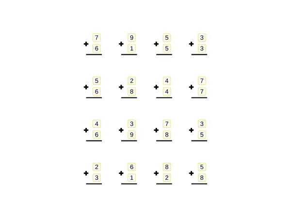 Sumas y restas con guías hasta 4 dígitos.
