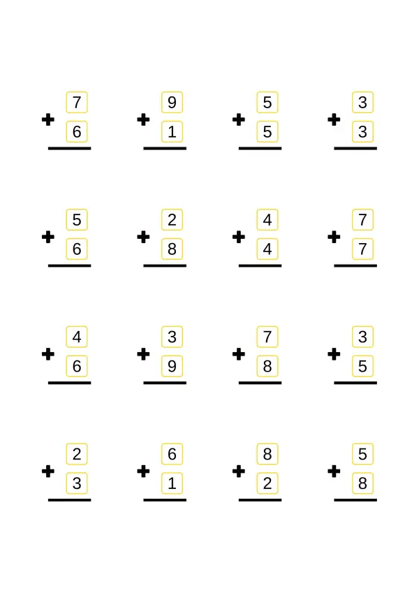 Sumas y restas con guías hasta 4 dígitos.