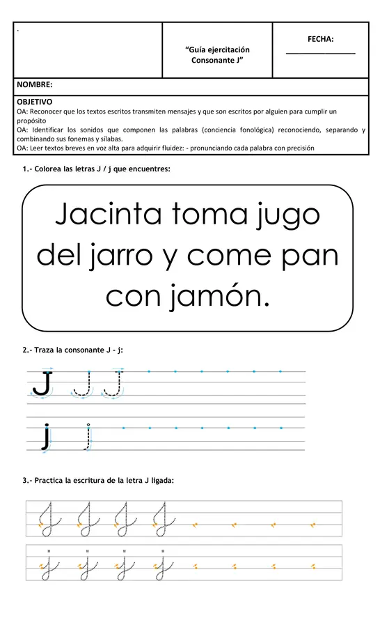 Guía consonante J