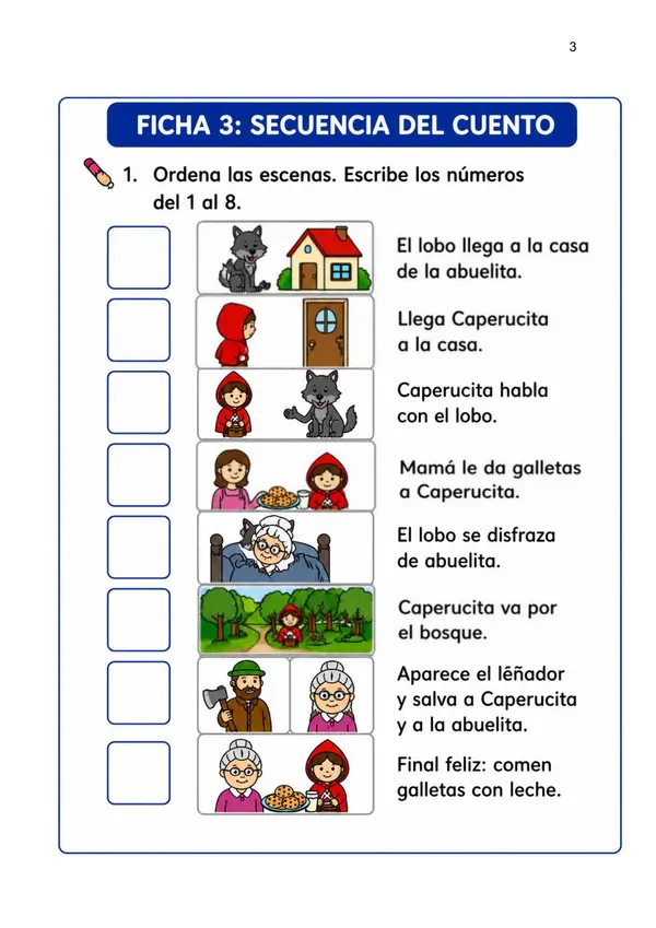 Cuento Caperucita Roja, con adaptación y secuencia didáctica (PIE-ED. ESPECIAL)