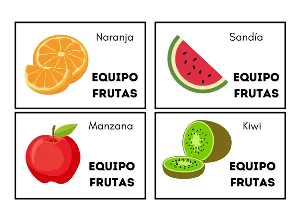Tarjetas para formar equipos