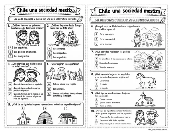Chile una sociedad Mestiza 2° básico