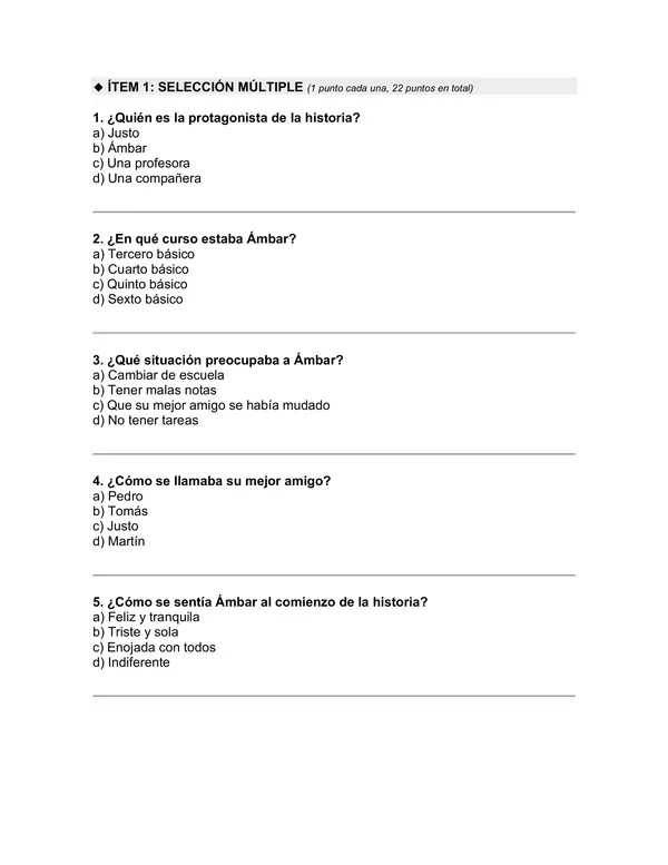 Prueba del libro "Ámbar en cuarto y sin su amigo" (Paula Danziger)