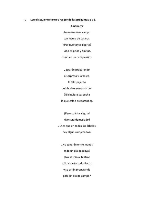 Evaluación de Poemas – 5° Básico
