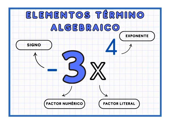 Poster elementos términos algebraicos.
