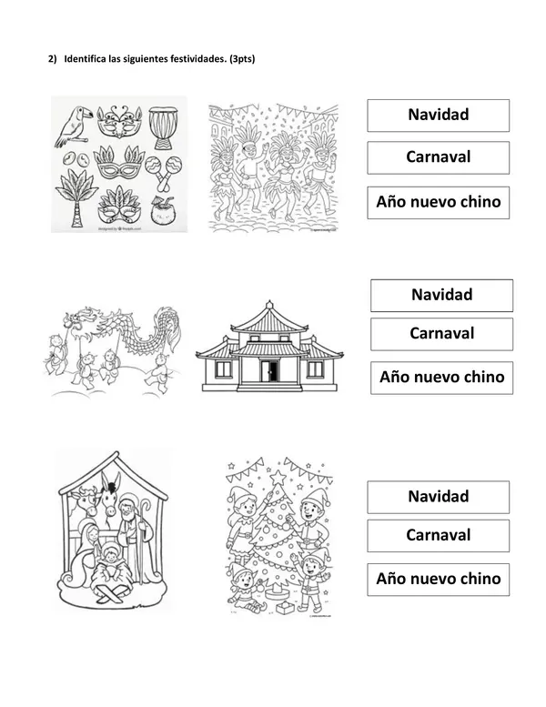 Prueba niños en el mundo y personajes  chilenos 1° básico