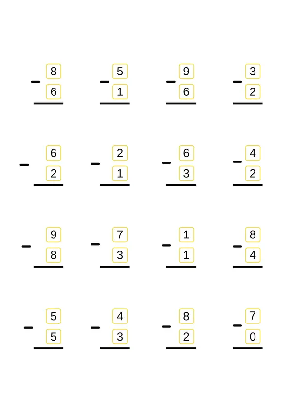 Sumas y restas con guías hasta 4 dígitos.
