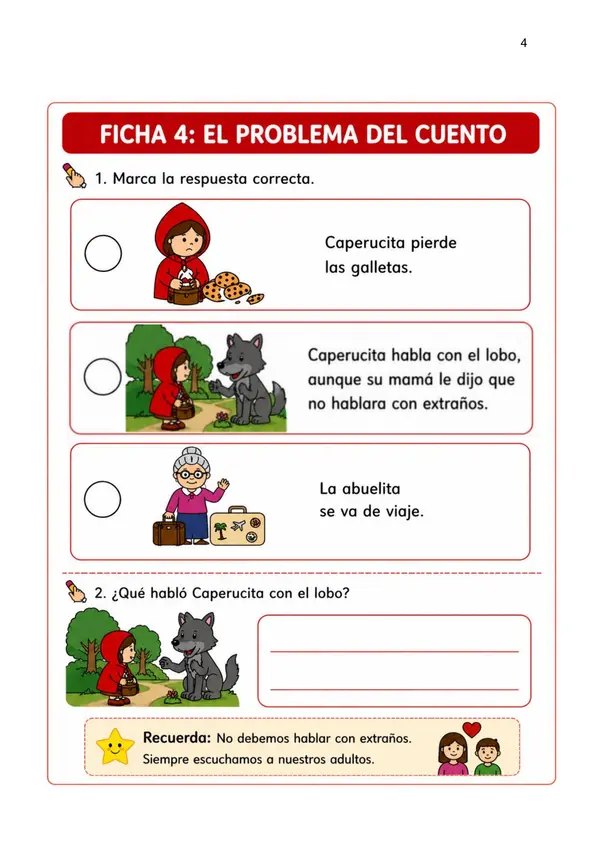 Cuento Caperucita Roja, con adaptación y secuencia didáctica (PIE-ED. ESPECIAL)