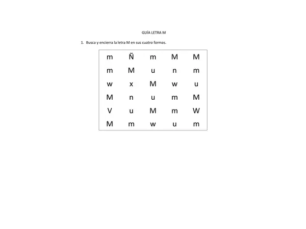 GUIA O PRUEBA LETRA M