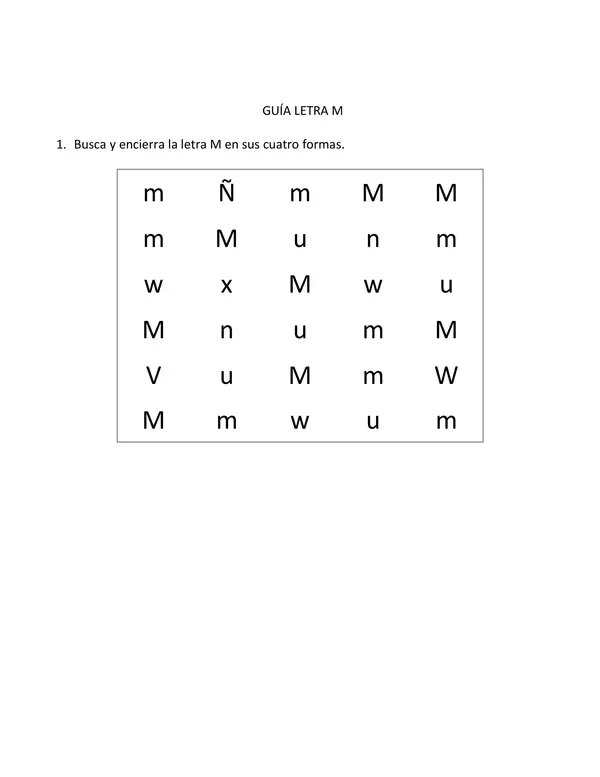 GUIA O PRUEBA LETRA M