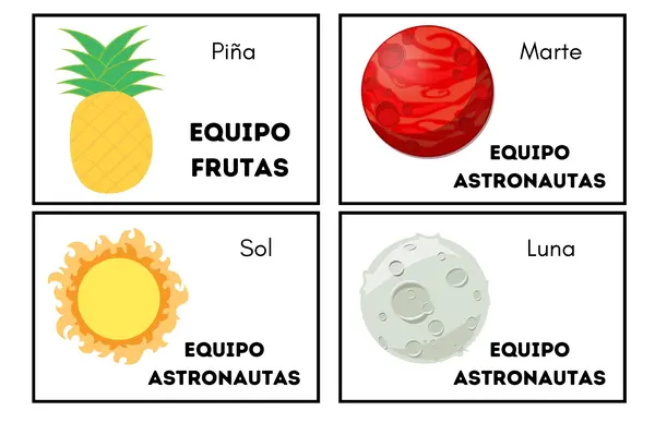 Tarjetas para formar equipos