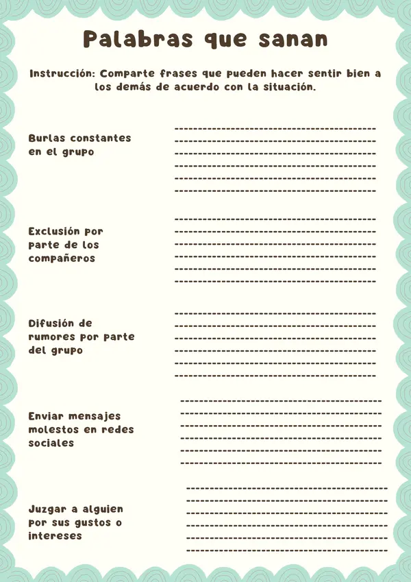 Cuadernillo de actividades alto al bullying