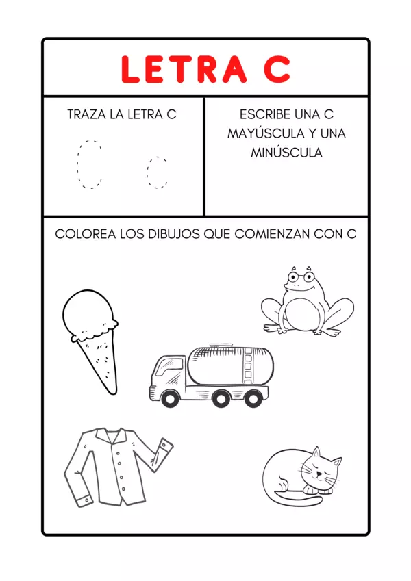 Reconocimiento de letras. La letra C