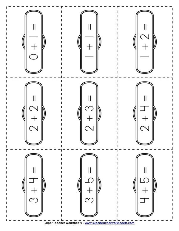 Basic addition memory match game