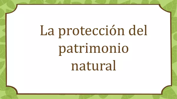 Protección del patrimonio natural