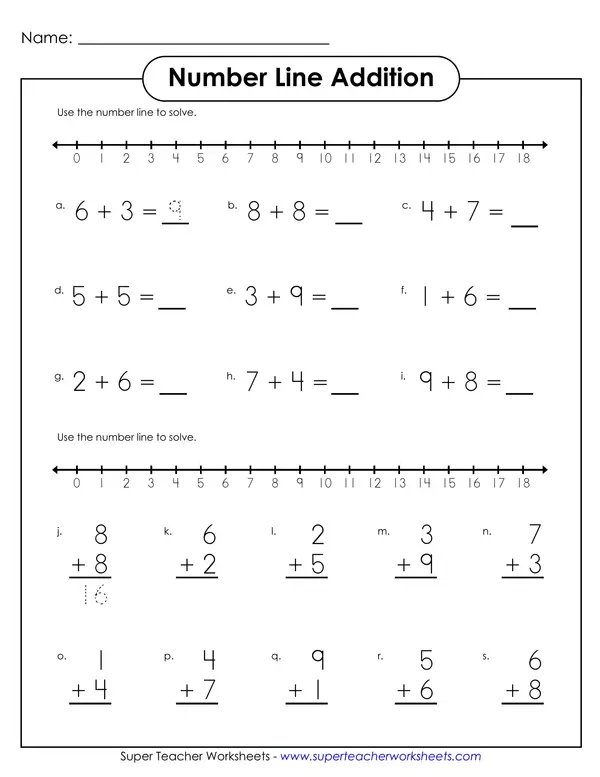 Number line addition #2