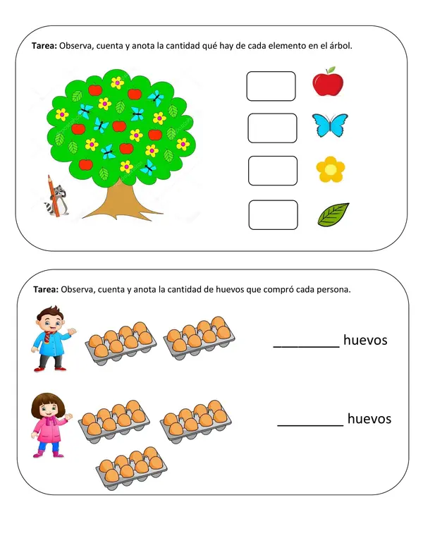 Mini tareas matemática 1° básico