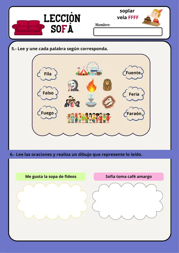 Lección Sofá - Metodo Matte (LETRA F)