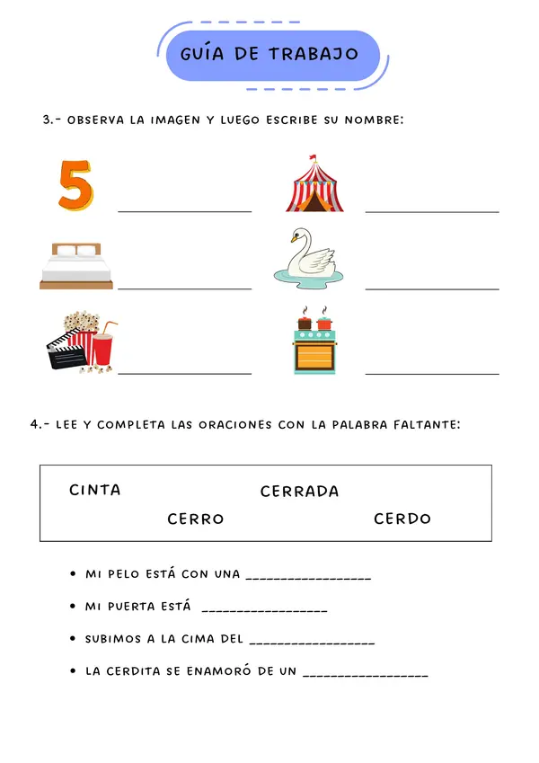 GUÍA LECCIÓN COCINA - VASO - HIJO - MUÑECA