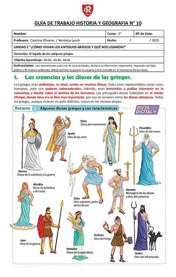 GUÍA N°5: El legado de los antiguos griegos.