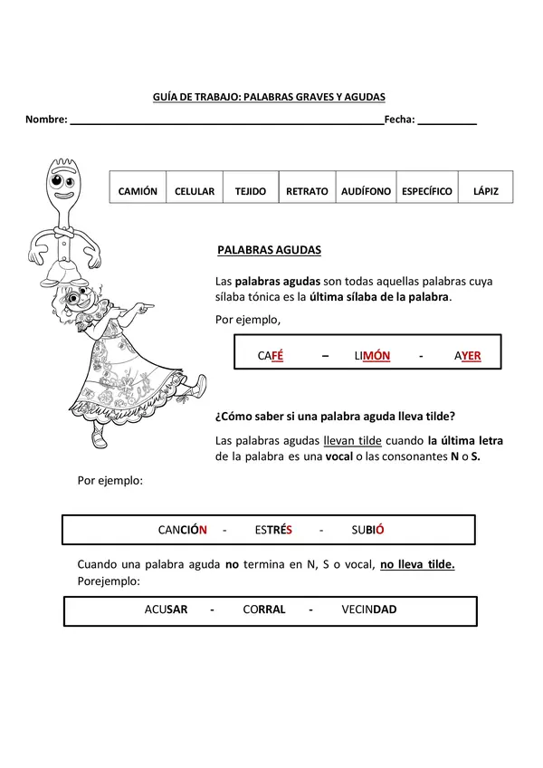 Palabras agudas y graves