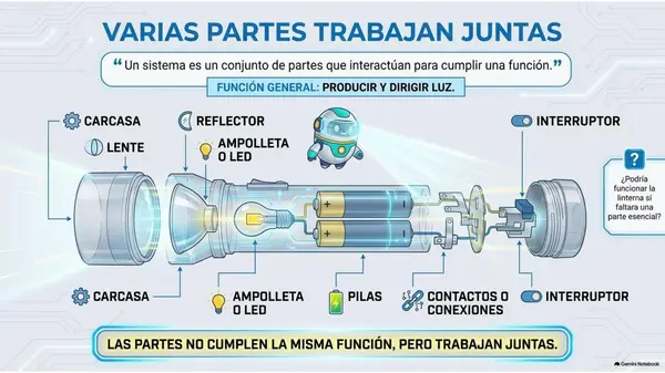 5° Básico Ciencias Naturales: Linterna y energía — Explicar su transformación