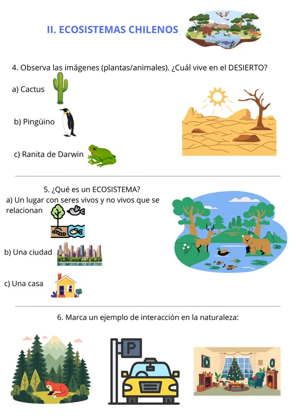 Evaluación adaptada de Ciencias Naturales
