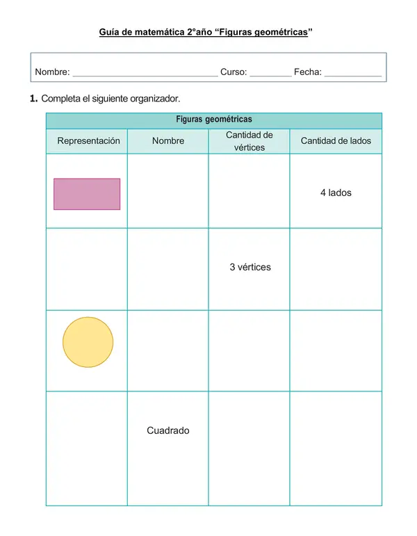 Guía de matemática 2°año "Figuras geométricas"