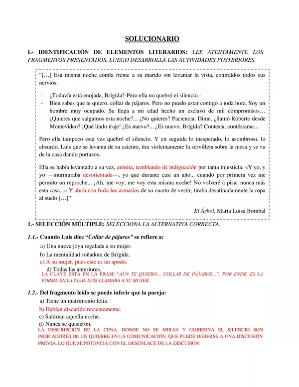 2 GUIAS, LENGUAJE, SEGUNDO MEDIO, ANALISIS LITERARIO Y VOZ NARRATIVA, UNIDAD 1 CON SOLUCIONES 