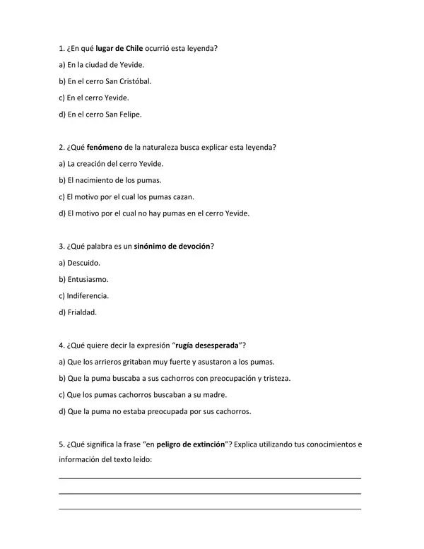 Evaluación informal tercero básico"