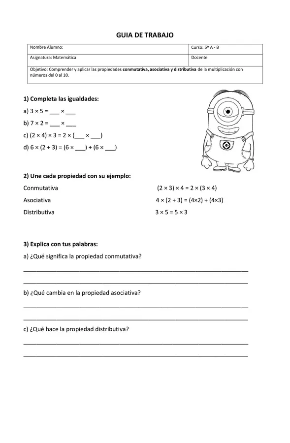 Propiedades de la multiplicación 
