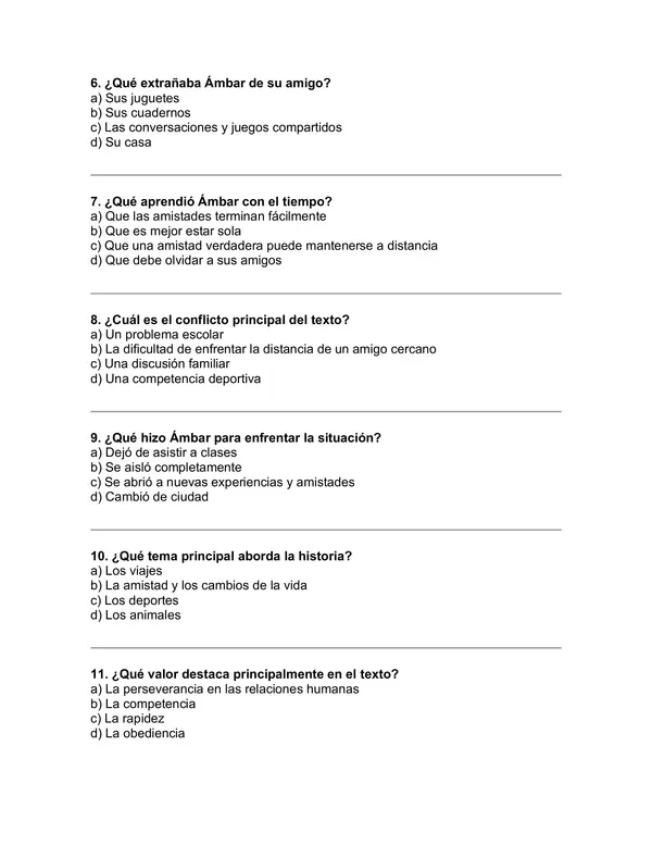 Prueba del libro "Ámbar en cuarto y sin su amigo" (Paula Danziger)