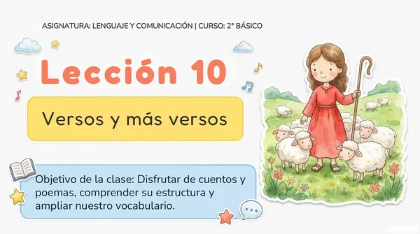 Lección 10 "Versos y más versos" 2° Básico Leo Primero