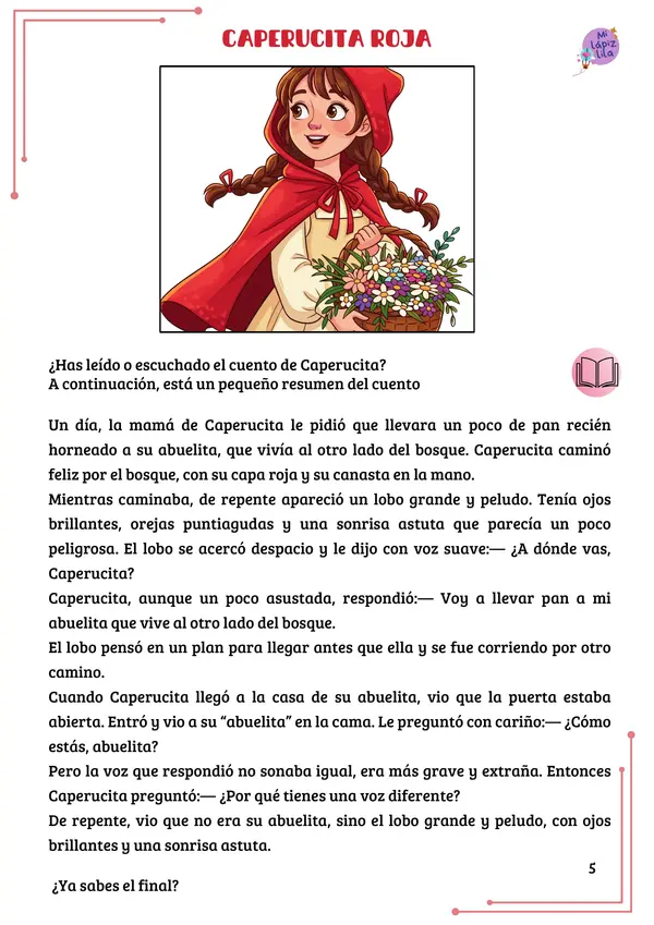 DESCRIBIENDO Y COMPARANDO A LAS PRINCESAS Y LOS LOBOS DE LOS CUENTOS