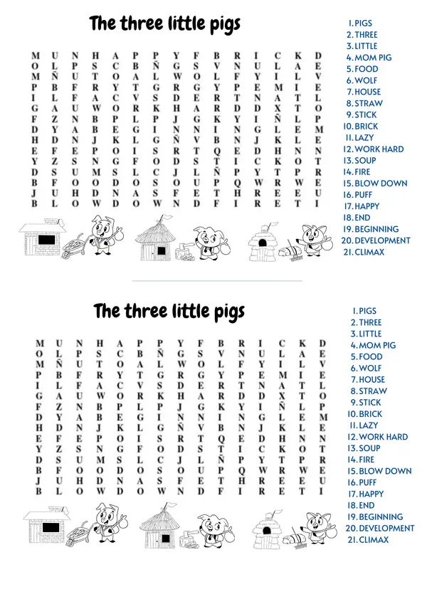 "Three Little Pigs - English Reading and Vocabulary"