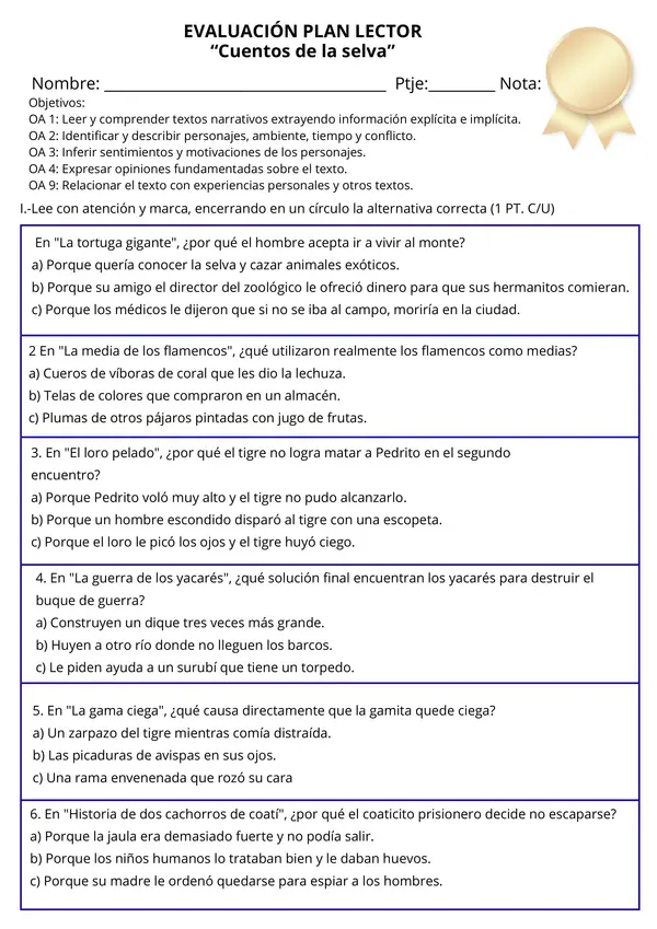 Prueba Cuentos de la Selva